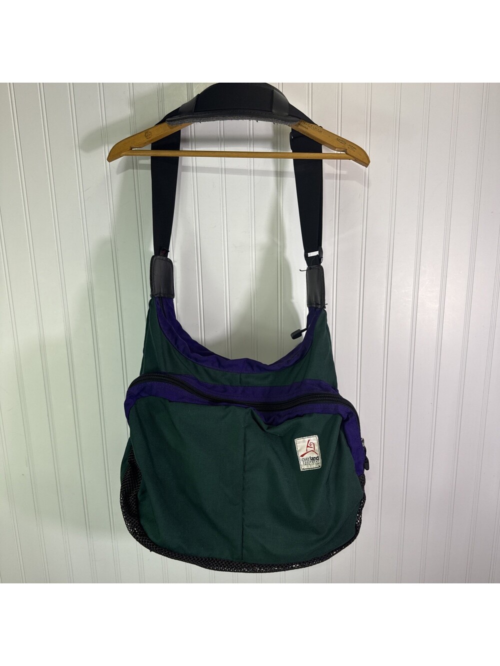 VINTAGE Overland Equipment Large Messenger Bag Green Purple USA Made Gorpcore